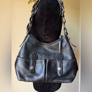 Dooney & bourke black Lucy shoulder hobo bag florentine vechetta j6969286